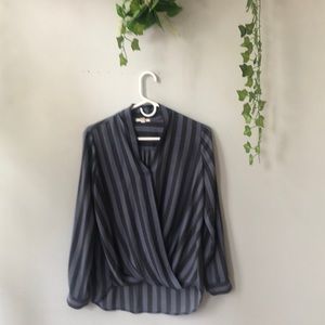 Blue stripe blouse from Pleione